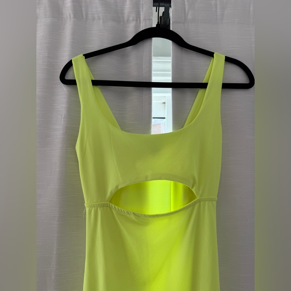 Forever 21 Neon Yellow Cutout Bodycon Mini Dress | Bold Night-Out Look Size M - Picture 5 of 8